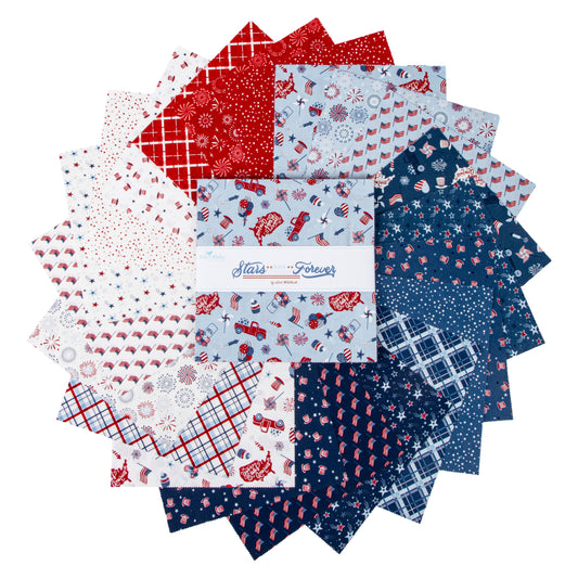 Stars and Stripes Forever Stacker (10" squares) by Lori Whitlock by Riley Blake Designs - 42 pieces 10-15710-42