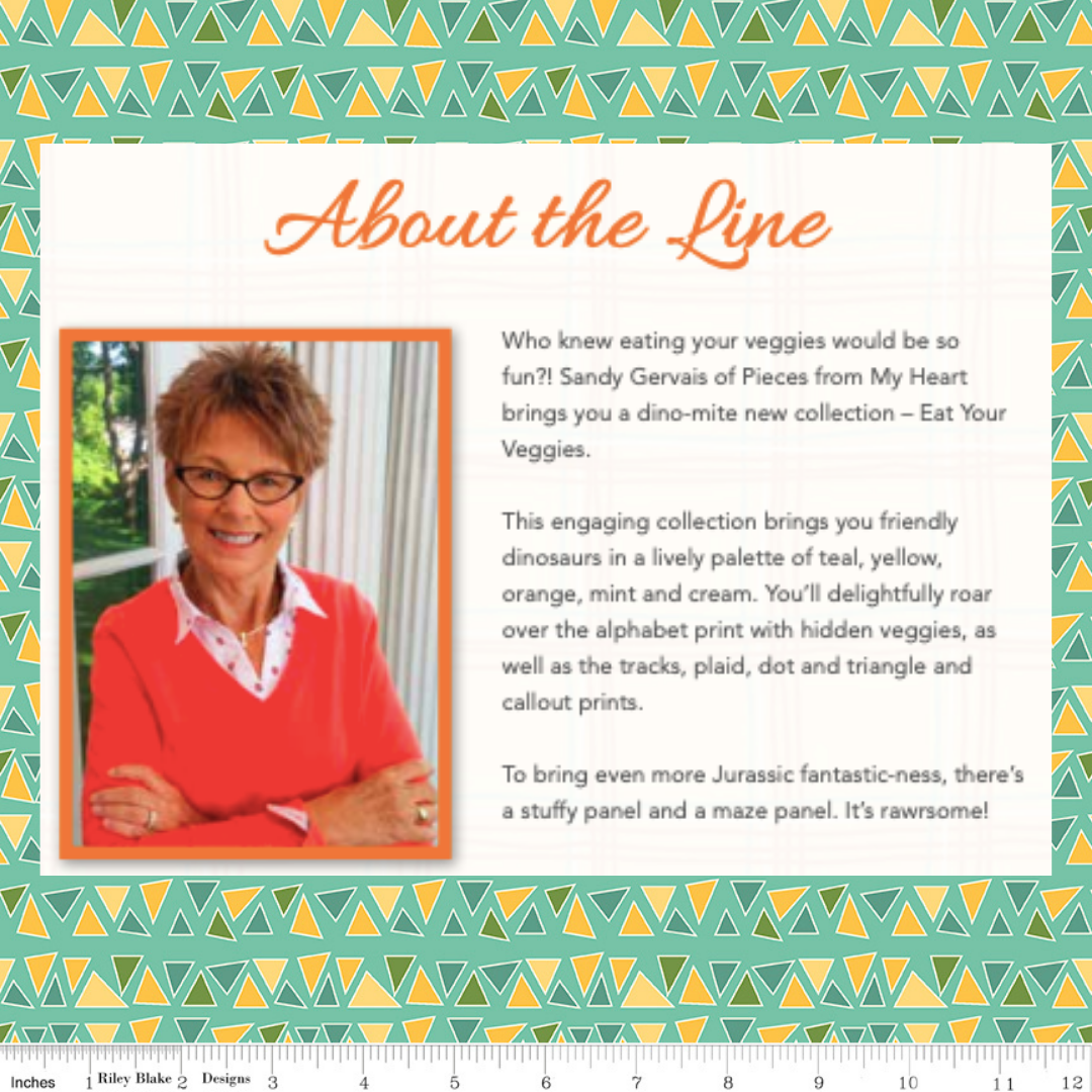 Eat Your Veggies! Curated Half Yard and Fat Quarter Bundles (8 fabrics) by Sandy Gervais for Riley Blake Fabrics