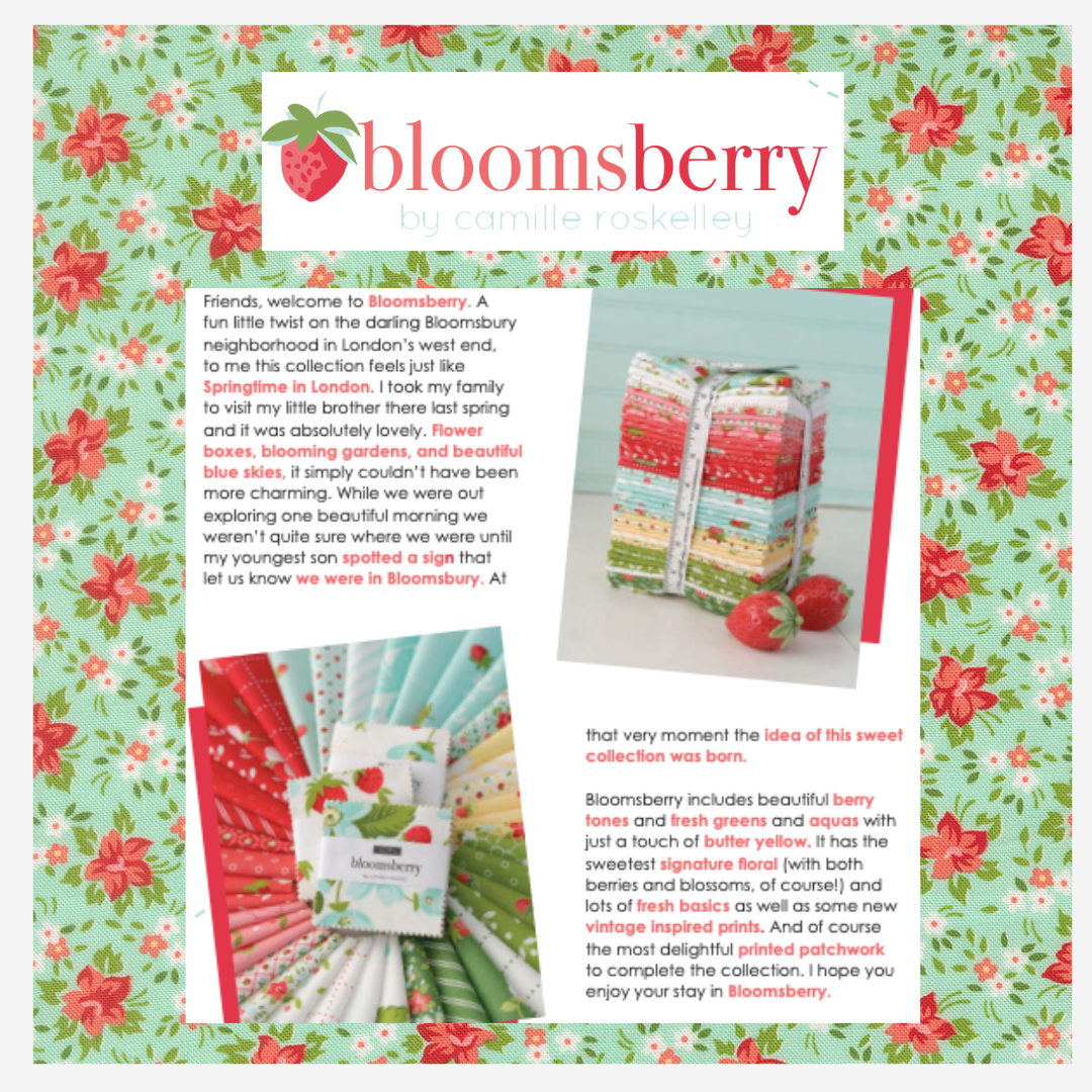 Bloomsberry by Camille Roskelley Curated Fat Quarter and Half Yard Bundles (8 fabrics) by Moda Fabrics