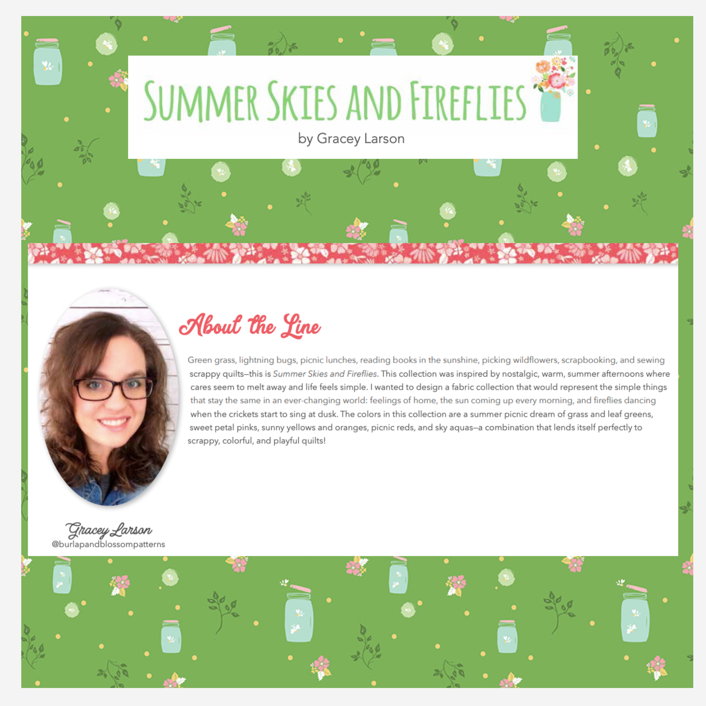 Summer Skies & Fireflies Curated Half Yard and Fat Quarter Bundles (8 fabrics) by Sandy Gervais for Riley Blake Fabrics