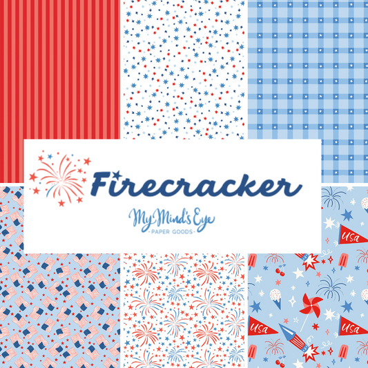 Firecracker Curated Bundle (6 fabrics) by My Mind's Eye for Riley Blake Designs, Half Yard and Fat Quarter Bundles