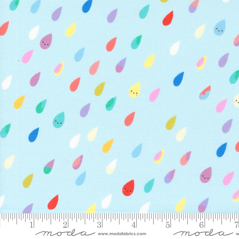 Whatever the Weather Rainbow Raindrops Blenders Rain Drops by Paper+Cloth of Moda Fabrics, 25141 12, 1/2 yard increments