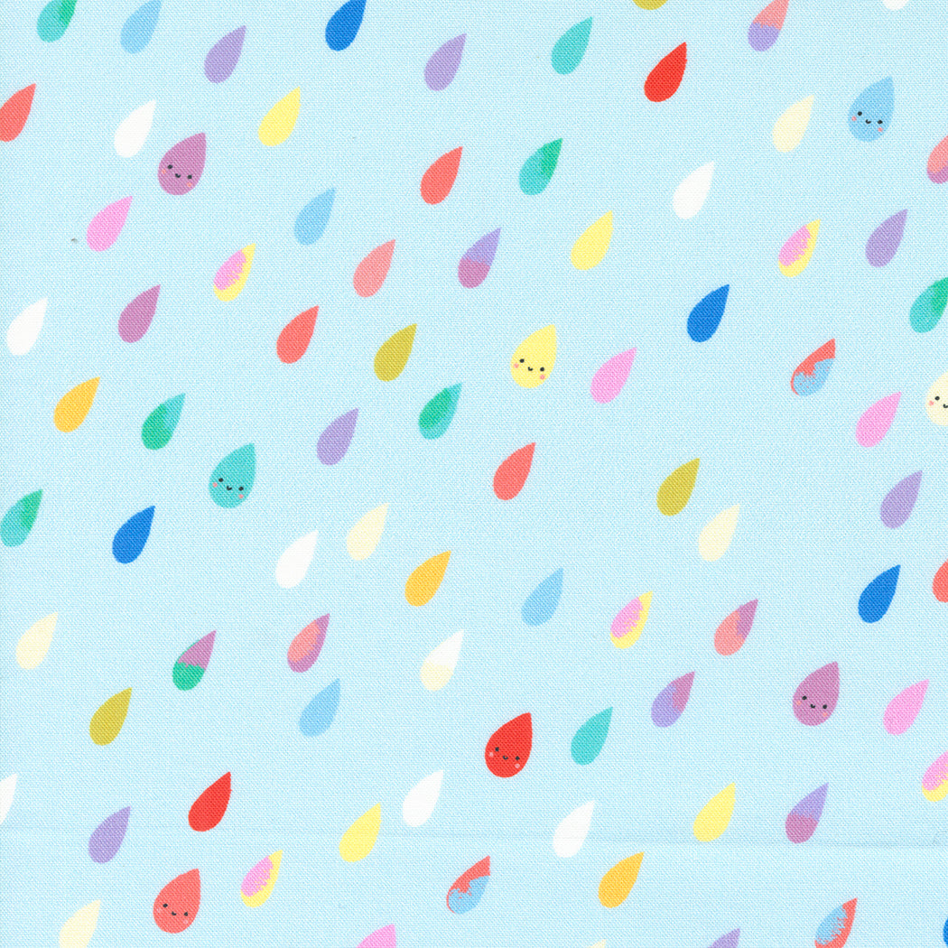 Whatever the Weather Rainbow Raindrops Blenders Rain Drops by Paper+Cloth of Moda Fabrics, 25141 12, 1/2 yard increments