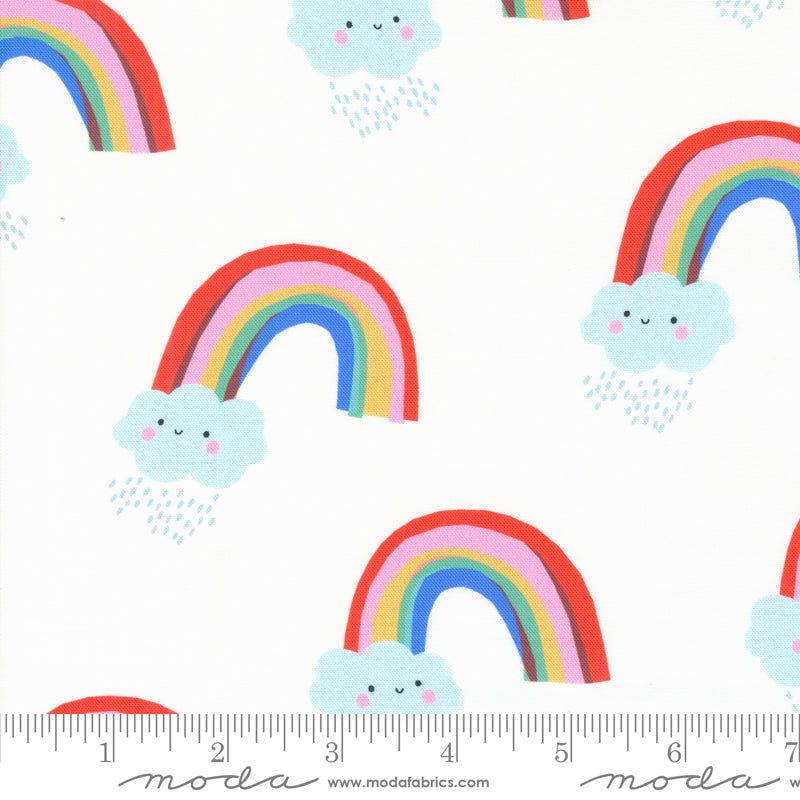 Whatever the Weather Papercut Rainbows Novelty Clouds by Paper+Cloth of Moda Fabrics, 25145 11, 1/2 yard increments