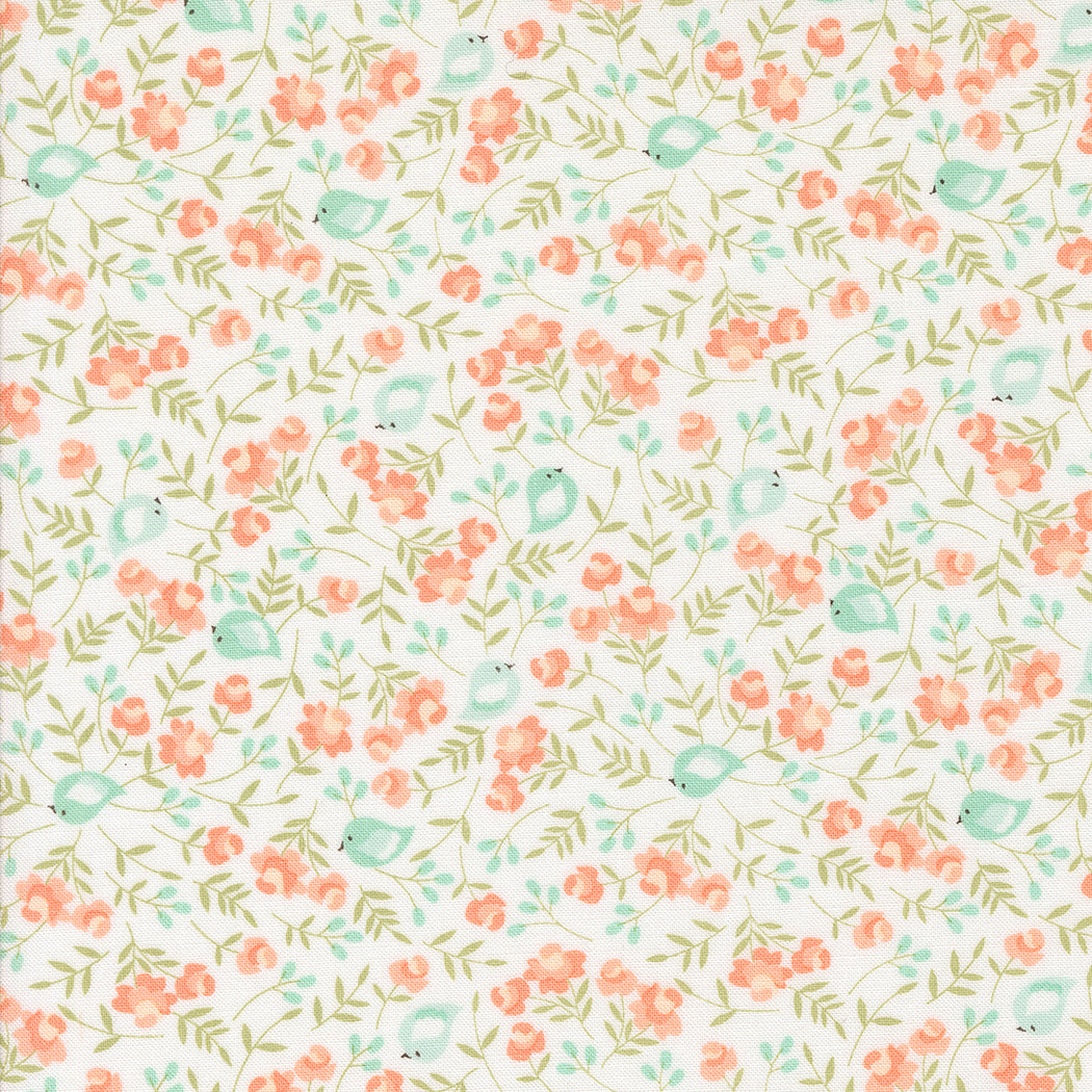 Abloom Songbird Florals Birds Cloud by Corey Yoder of Moda Fabrics, 29212 11, 1/2 yard increments