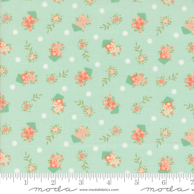 Abloom Birdhouses Novelty Houses Floral Robins Egg by Corey Yoder of Moda Fabrics, 29213 18, 1/2 yard increments