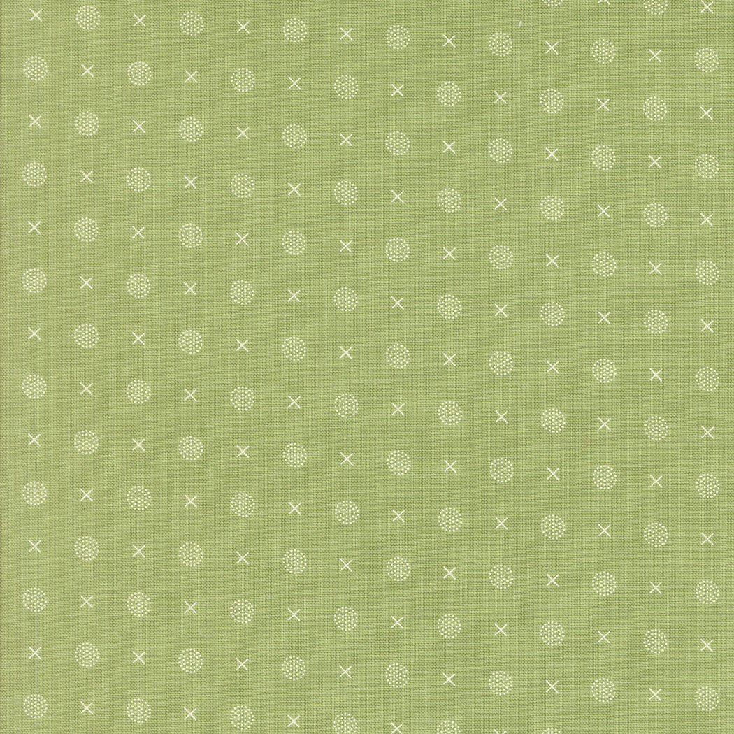 Abloom X O Dots Cucumber by Corey Yoder of Moda Fabrics, 29215 27, 1/2 yard increments