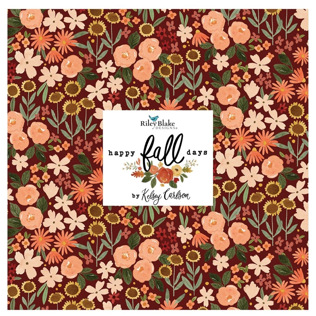 Happy Fall Days Curated Bundles by Kelsey Carlson for Riley Blake Fabrics, Half Yard and Fat Quarter Bundles (7 fabrics)