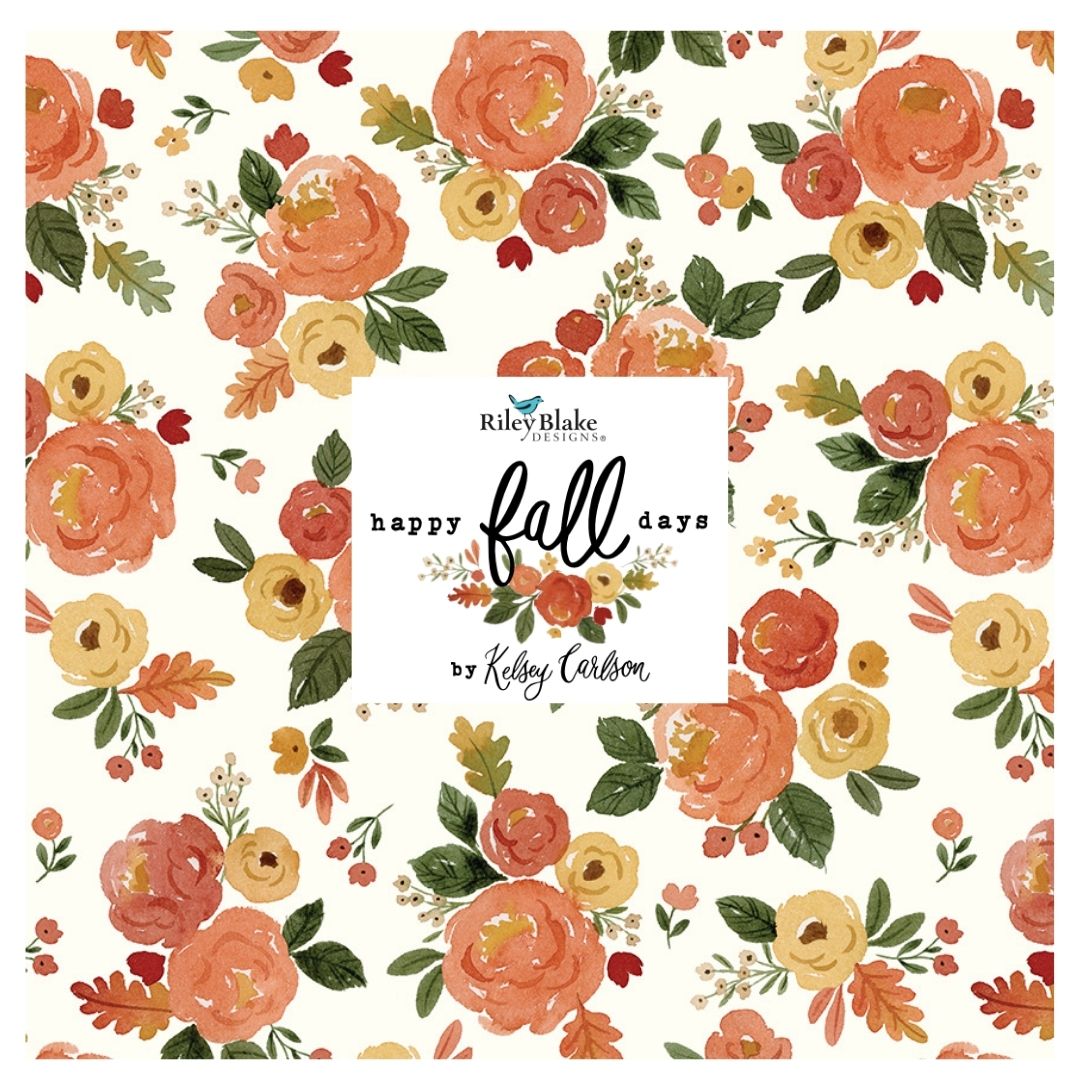 Happy Fall Days Curated Bundles by Kelsey Carlson for Riley Blake Fabrics, Half Yard and Fat Quarter Bundles (7 fabrics)