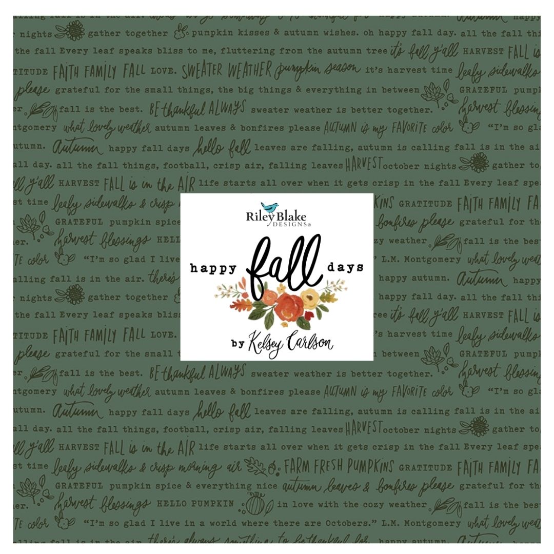 Happy Fall Days Curated Bundles by Kelsey Carlson for Riley Blake Fabrics, Half Yard and Fat Quarter Bundles (7 fabrics)