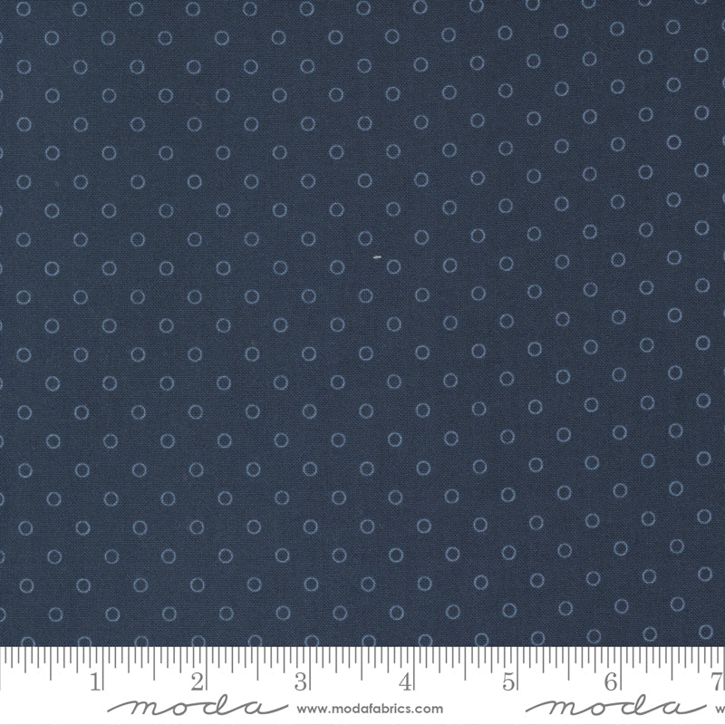 Nantucket Summer Smitten Dots Navy by Camille Roskelley of Moda Fabrics 55264 12, 1/2 yard increments