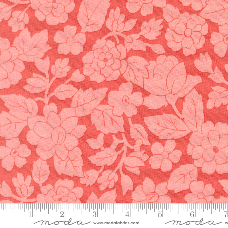 Bloomsberry London Damask Floral Red by Camille Roskelley of Moda Fabrics 55351 17, 1/2 yard increments