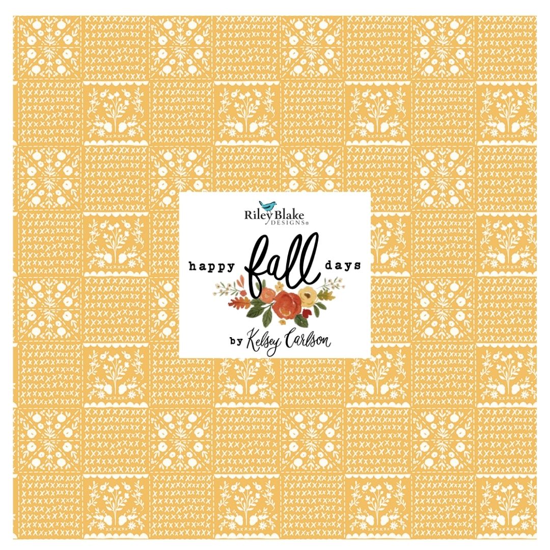 Happy Fall Days Curated Bundles by Kelsey Carlson for Riley Blake Fabrics, Half Yard and Fat Quarter Bundles (7 fabrics)
