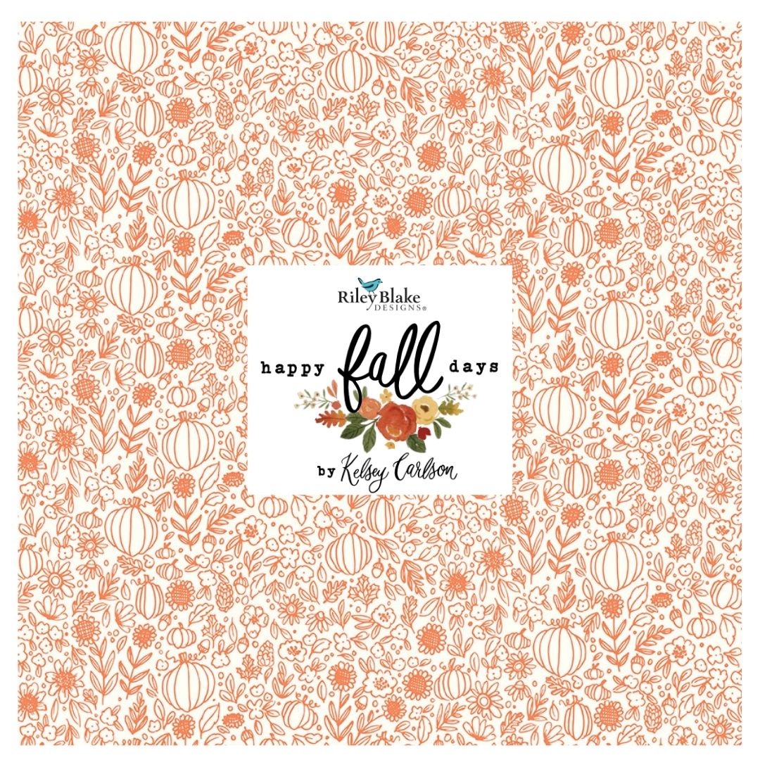 Happy Fall Days Curated Bundles by Kelsey Carlson for Riley Blake Fabrics, Half Yard and Fat Quarter Bundles (7 fabrics)