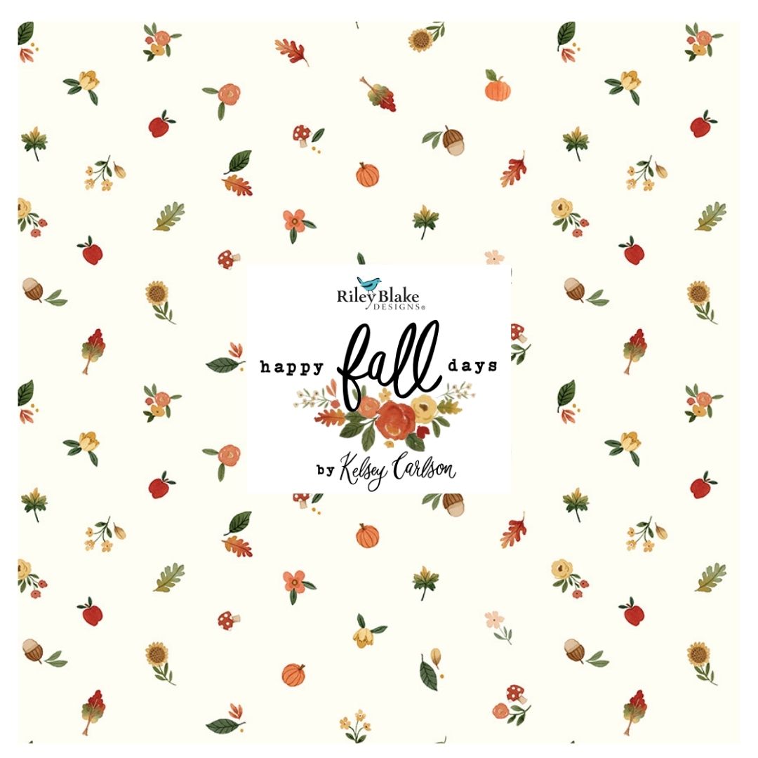 Happy Fall Days Curated Bundles by Kelsey Carlson for Riley Blake Fabrics, Half Yard and Fat Quarter Bundles (7 fabrics)