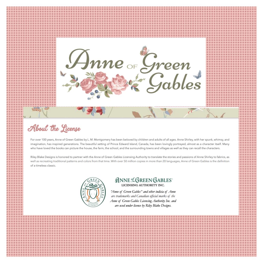 Anne of Green Gables Curated Fat Quarter and Half Yard Bundles (6 fabrics) by Riley Blake Designs