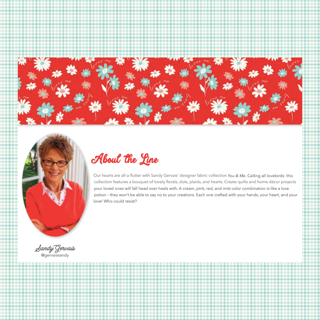 You & Me by Sandy Gervais Curated Fat Quarter and Half Yard Bundles (6 fabrics) by Riley Blake Designs