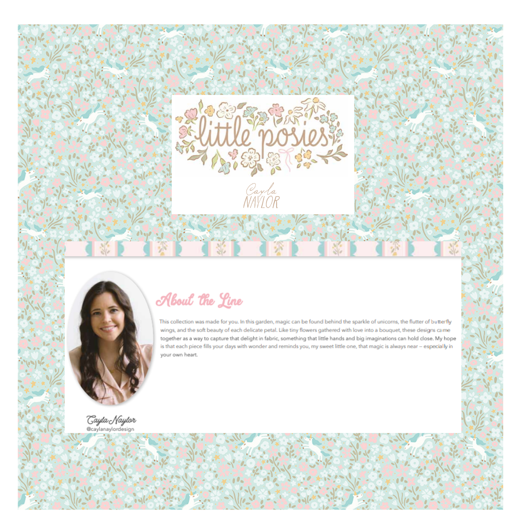 Little Posies by Cayla Naylor Curated Fat Quarter and Half Yard Bundles (7 fabrics) by Riley Blake Designs