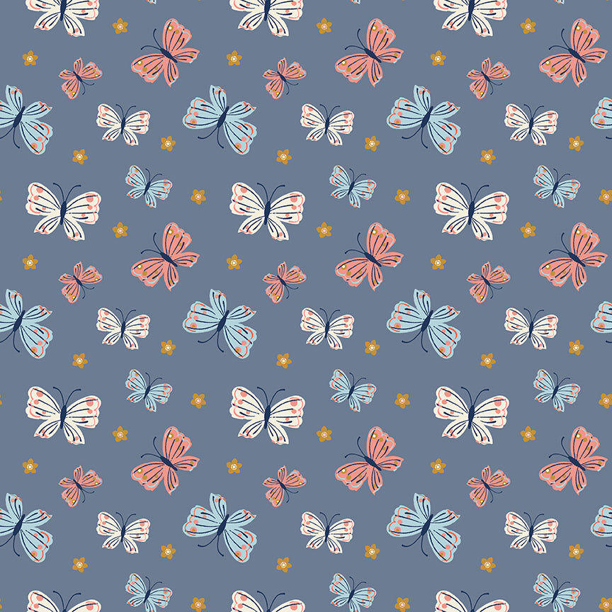 Butterfly Blossom Butterflies Stone Blue for Riley Blake Fabrics C13271-STONE