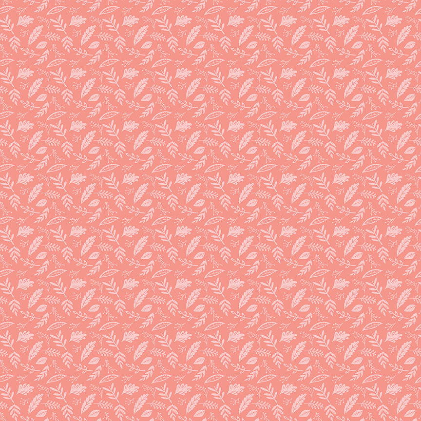 Butterfly Blossom Leaf Toss Coral for Riley Blake Fabrics C13275-Coral