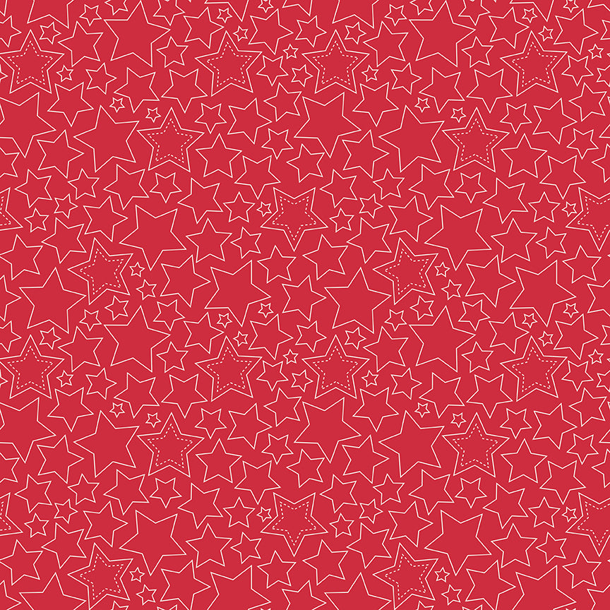 Sweet Freedom Stars Red for Riley Blake Fabrics C14414-RED