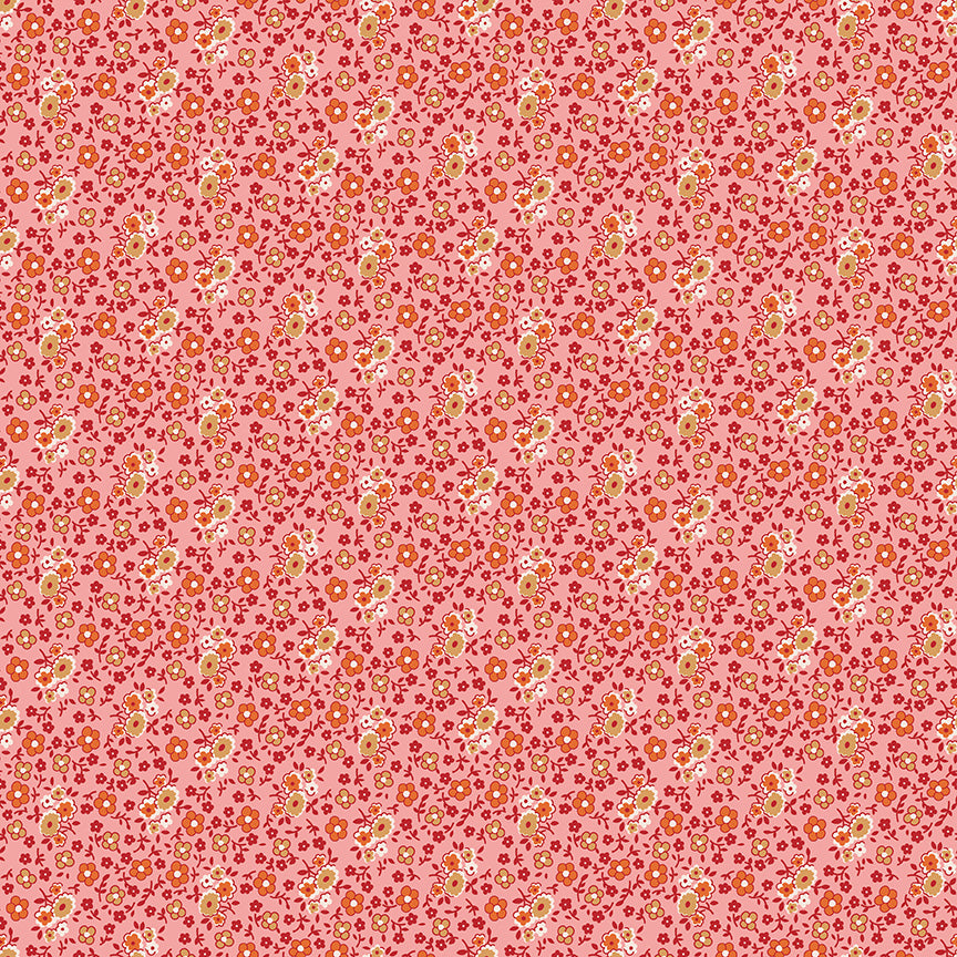 Autumn Bouquet Coral by Lori Holt for Riley Blake Fabrics C14656-CORAL, 1/2 yard increments