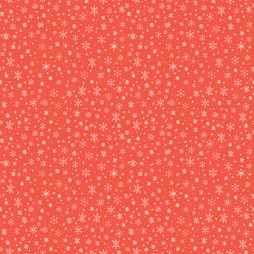 Ski Hill Snowflakes Red by Corinne Wells for Riley Blake Designs C14776-RED, 1/2 yard increments
