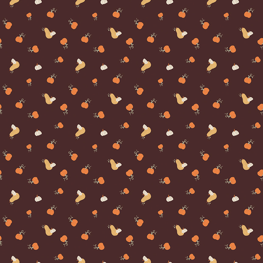 Pumpkin Spice Pumpkins Espresso by Simple Simon & Company for Riley Blake Fabrics C14993-ESPRESSO, 1/2 yard increments