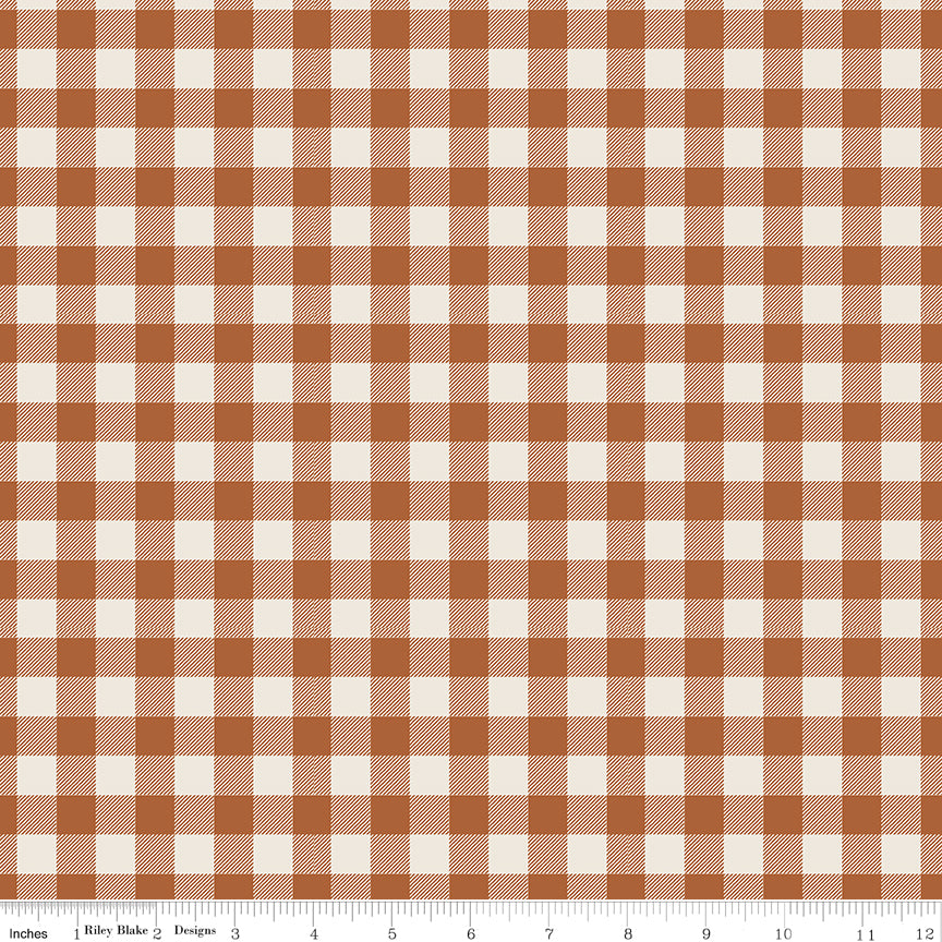Pumpkin Spice Plaid Spice by Simple Simon & Company for Riley Blake Fabrics C14995-SPICE, 1/2 yard increments