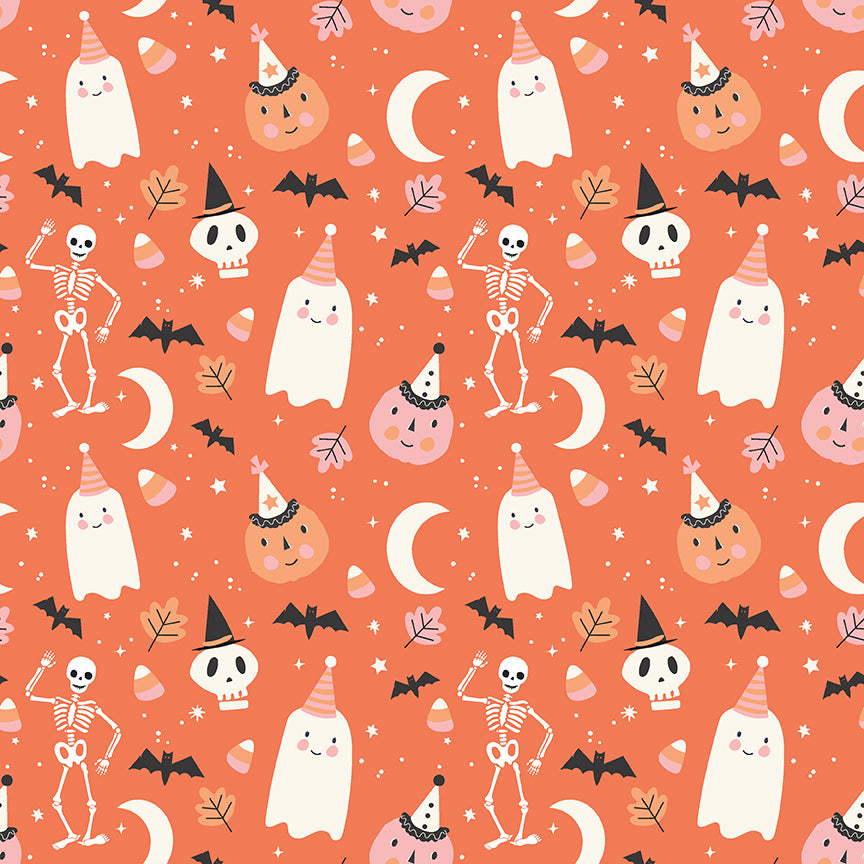 Hey Pumpkin Main Orange by My Mind's Eye for Riley Blake Fabrics C16030-ORANGE, 1/2 yard increments