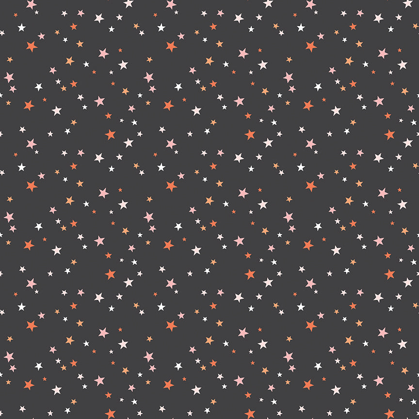 Hey Pumpkin Stars Charcoal by My Mind's Eye for Riley Blake Fabrics C16037-CHARCOAL, 1/2 yard increments