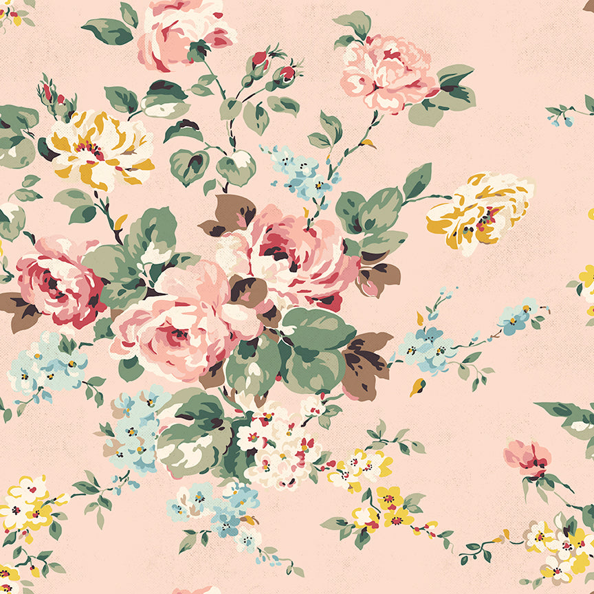 Rose & Violet's Bouquet des Fleurs Main Blush for Riley Blake Designs, C17290-BLUSH, 1/2 yard increments