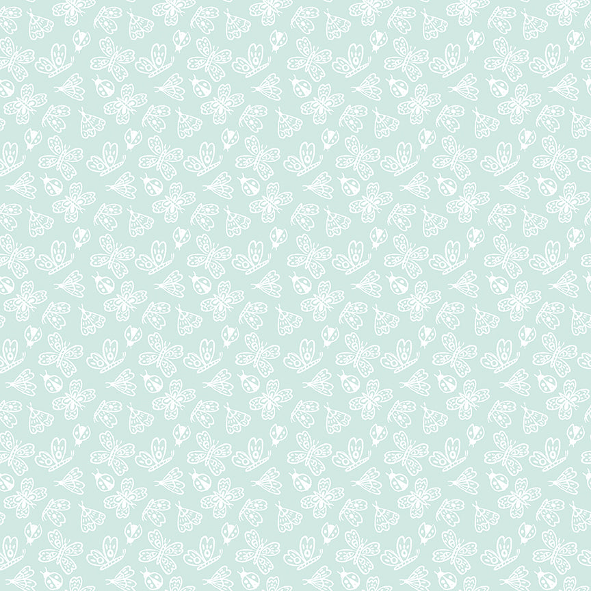 Little Posies Butterflies Aqua by Cayla Naylor of Riley Blake Designs C18323-AQUA, 1/2 yard increments