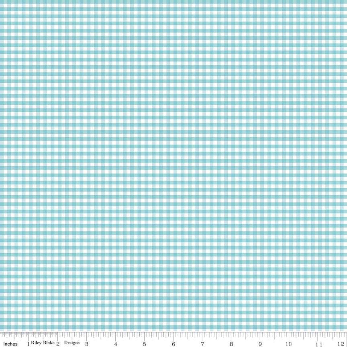 Riley Blake Fabric - 1/8" Gingham Aqua C440-20 AQUA