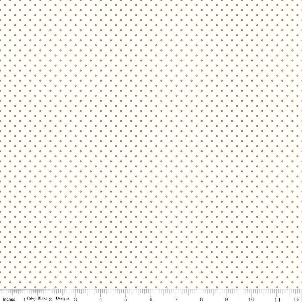 Swiss Dot On Cream Gray by Riley Blake, C600-40 GRAY, 1/2 yard increments
