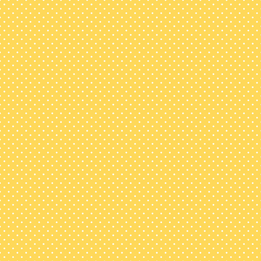 Swiss Dot White On Yellow Fabric by Riley Blake Designs, C670-50 YELLOW, 1/2 yard increments