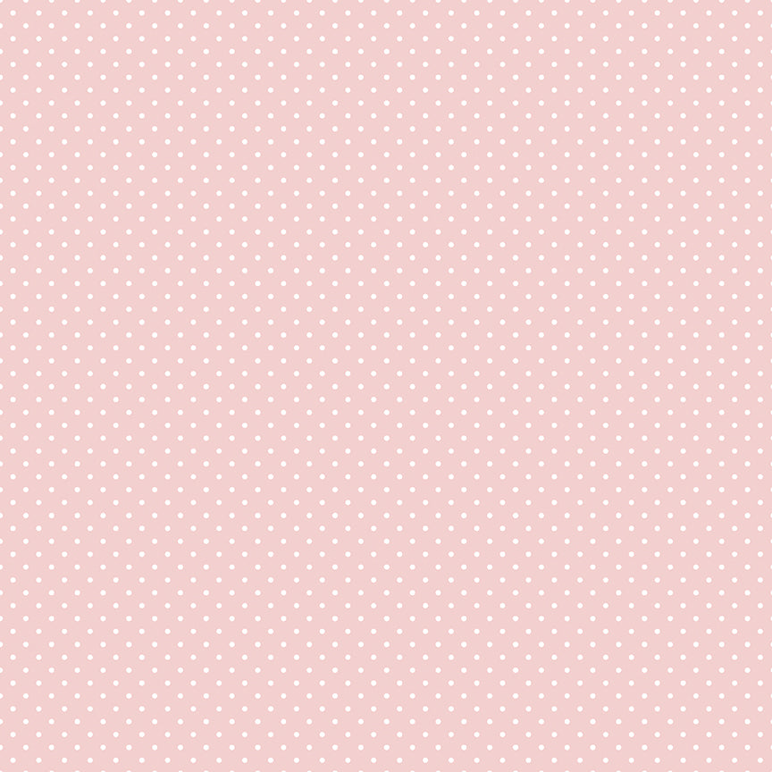 Swiss Dot White On Baby Pink Fabric by Riley Blake Designs, C670-BABYPINK, 1/2 yard increments