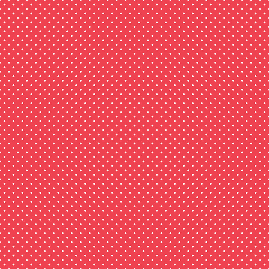 Swiss Dot White On Cayenne Fabric by Riley Blake Designs, C670-CAYENNE, 1/2 yard increments
