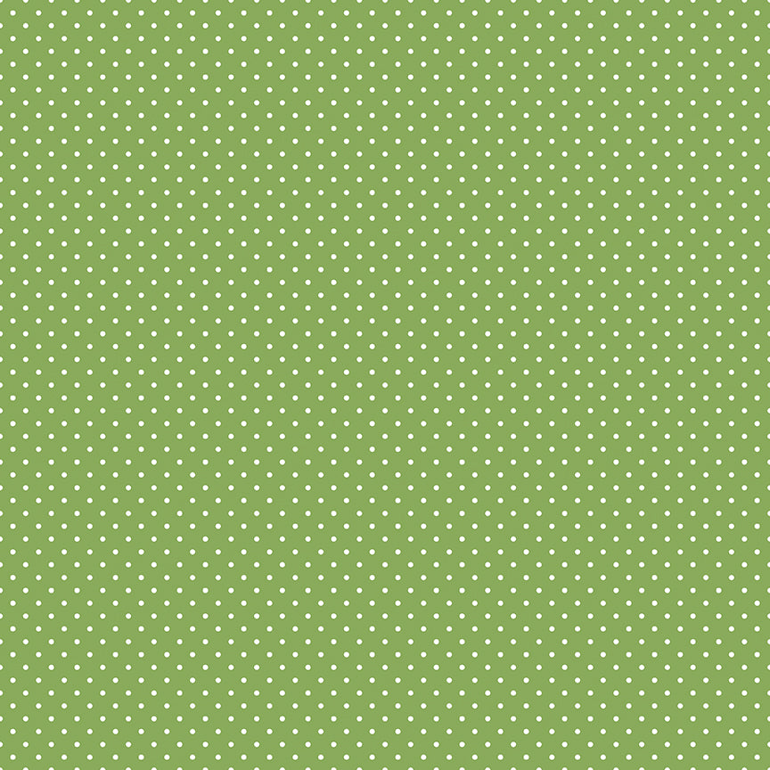 Swiss Dot White on Green Fabric by Riley Blake Designs, C670-GREEN, 1/2 yard increments