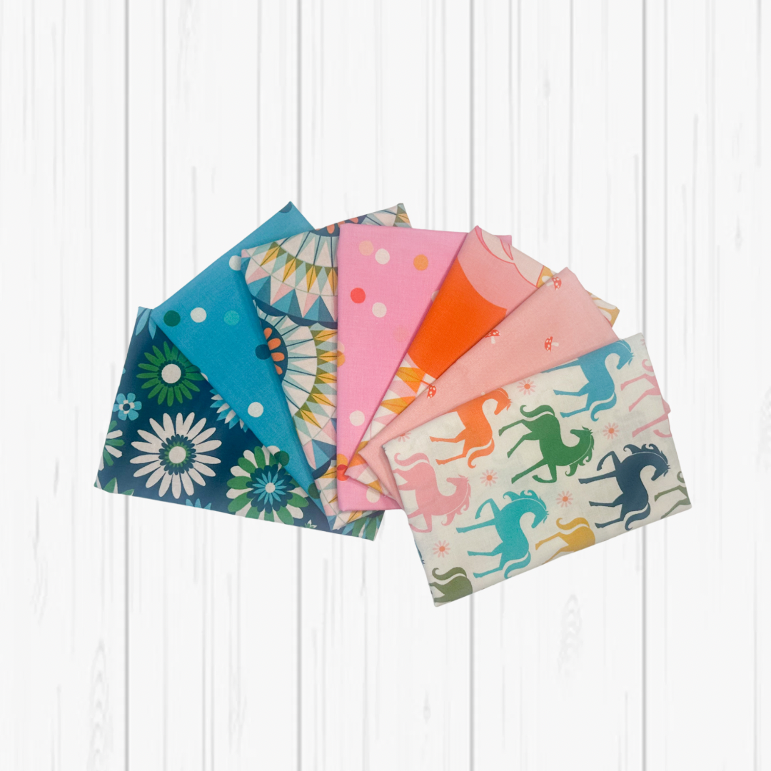 Carousel by Melody Miller for Ruby Star Society, Curated Half Yard and Fat Quarter Bundles (7 fabrics)