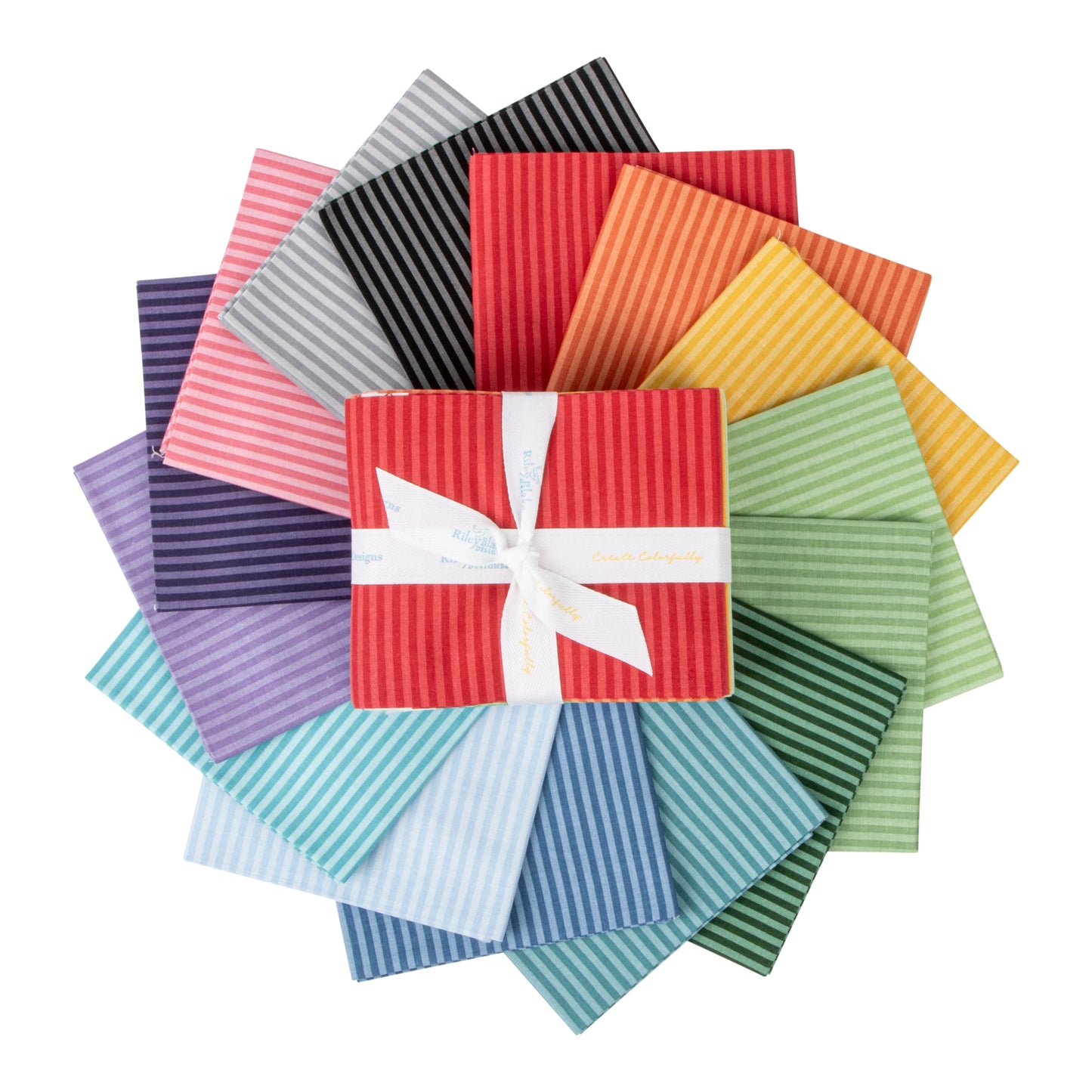 1/8" Tonal Stripe Fat Quarter Bundle (15 fat quarters) by Riley Blake Designs - FQ-500-15