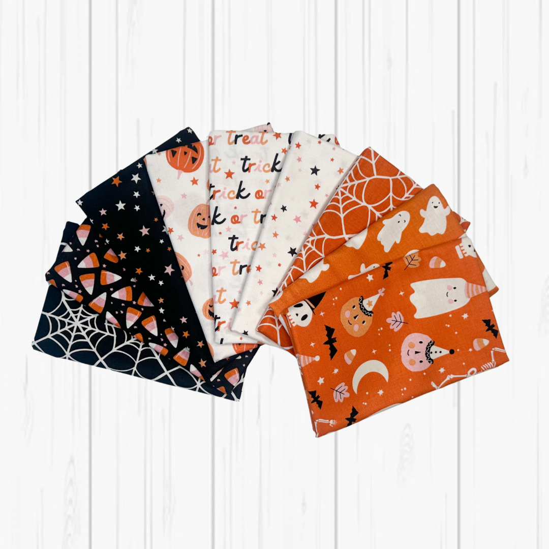Hey Pumpkin by My Mind's Eye for Riley Blake Fabrics, Curated Half Yard and Fat Quarter Bundles (9 fabrics)