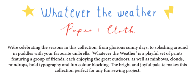 Whatever the Weather Typography Stripes Text and Words Cloud by Paper+Cloth of Moda Fabrics, 25144 11, 1/2 yard increments