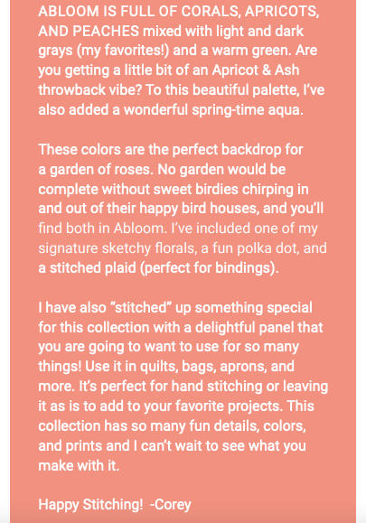 Abloom Little Sprout Blenders Pale Pink by Corey Yoder of Moda Fabrics, 29216 14, 1/2 yard increments