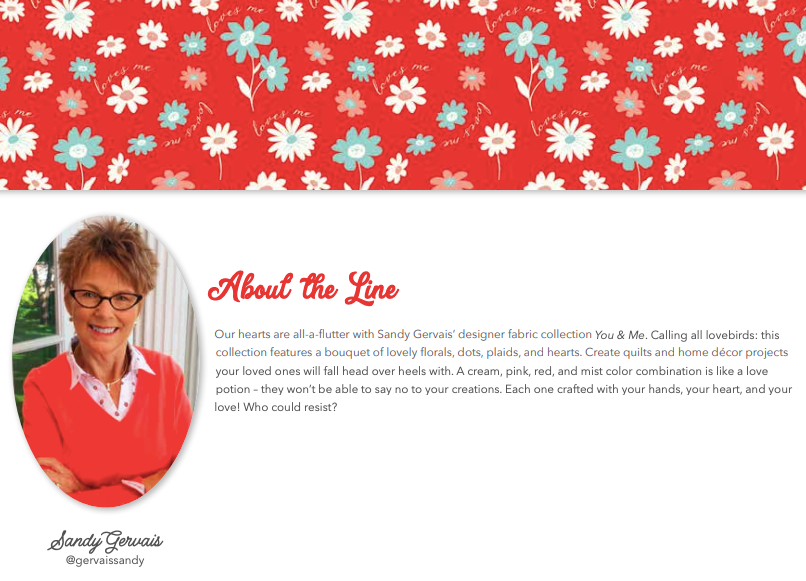 You & Me Main Red by Sandy Gervais for Riley Blake Fabrics C15400-RED, 1/2 yard increments