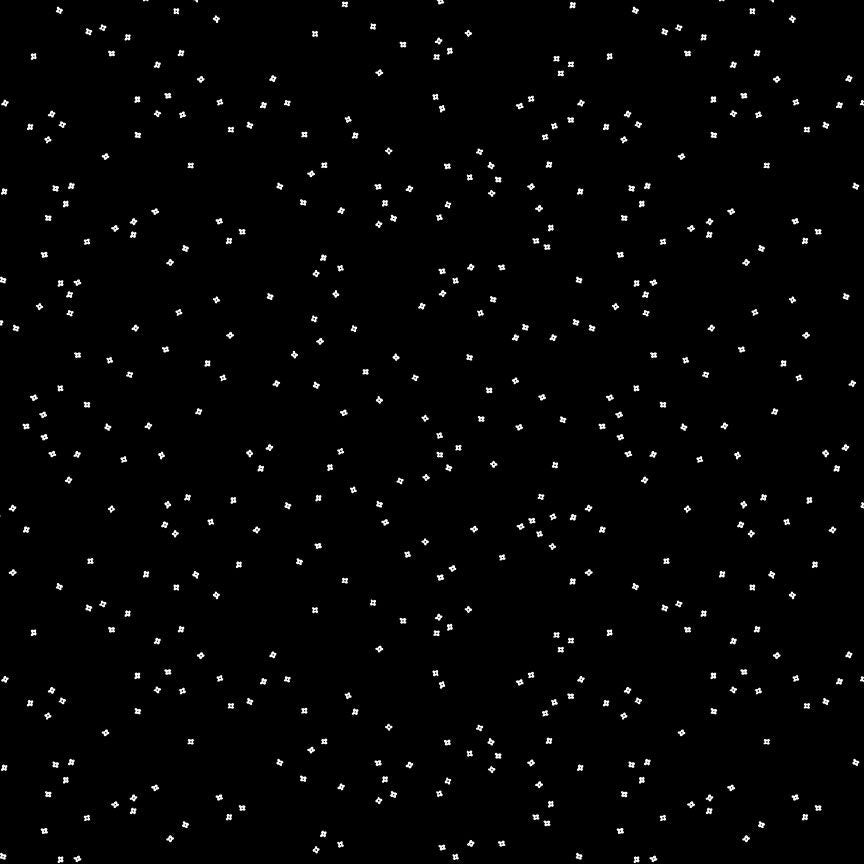 Blossom in Color Black C715-BLACK by Christopher Thompson & Riley Blake Designs, 1/2 yard increments