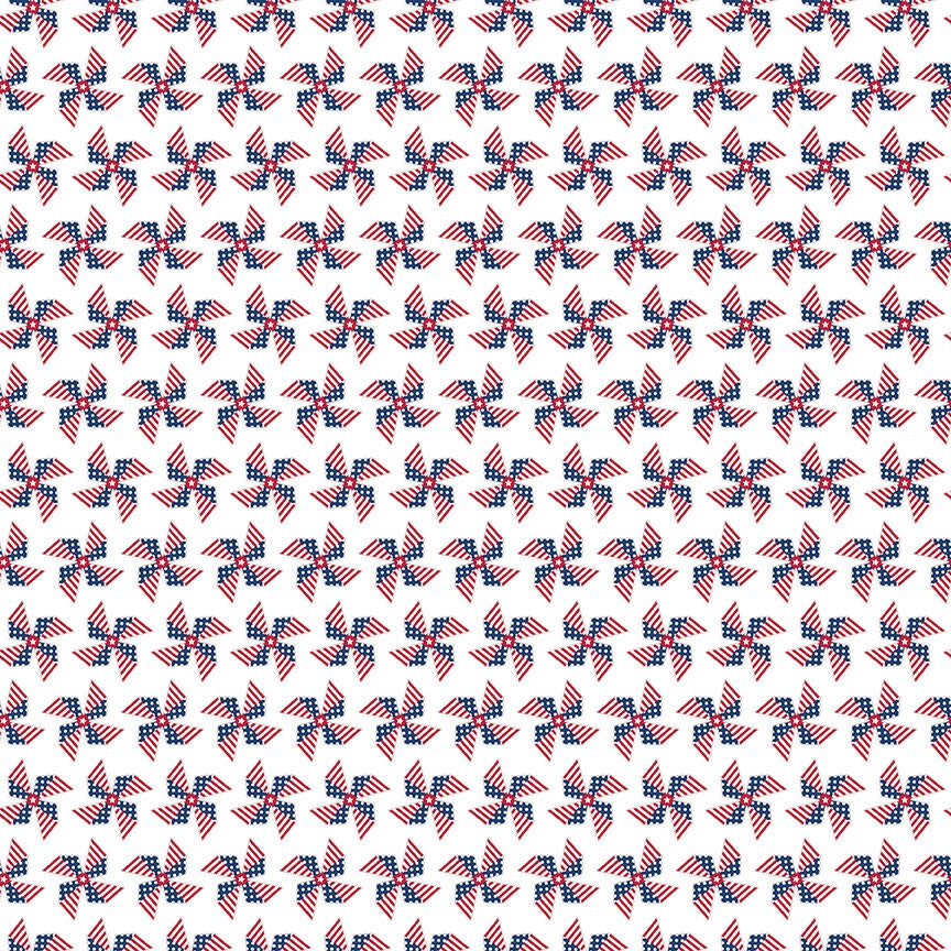 Land of Liberty Pinwheels White by My Mind's Eye for Riley Blake Fabrics C10565-WHITE