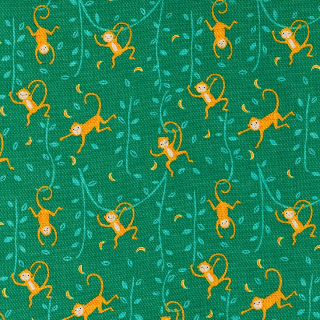 Jungle Paradise Funny Monkey Monstera by Stacy Iest Hsu and Moda Fabrics 20784 21