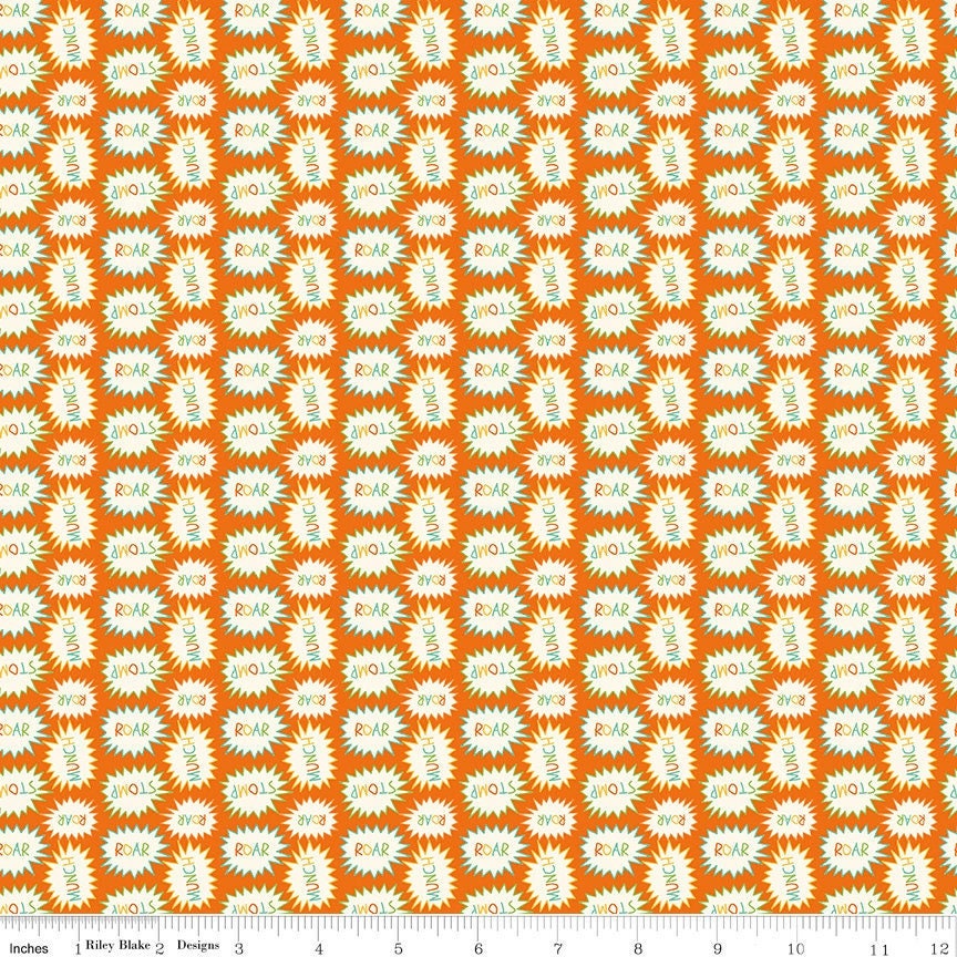 Eat Your Veggies Callouts Orange by Sandy Gervais for Riley Blake Fabrics C11112-ORANGE
