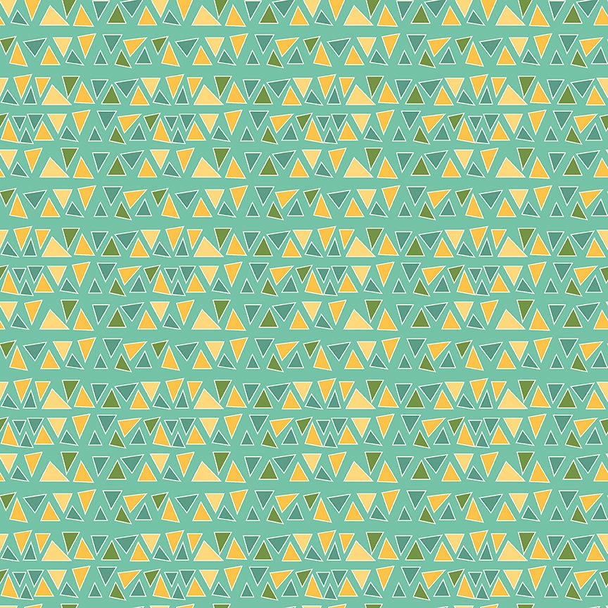 Eat Your Veggies Triangles Teal by Sandy Gervais for Riley Blake Fabrics C11115-TEAL